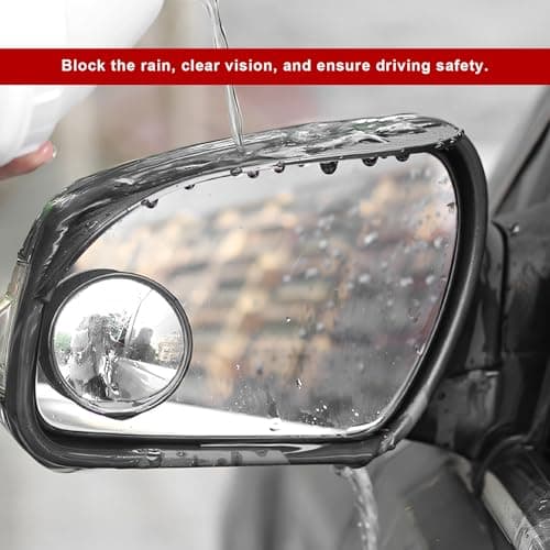 CCHRN 2 PCS Car Mirror Rain Visor Eyebrows, Waterproof PVC Auto Rear View Mirror Rain Protectors, Rainproof Side Mirrors Visor Guards Eyebrow Covers for Most Cars Trucks SUVs (Carbon Fiber) — view 3