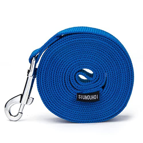 Siumouhoi Strong Durable Nylon Dog Training Leash, 1 Inch Wide Traction Rope, 6 ft 10ft 15ft Long, for Small and Medium Dog (Blue, 10 Feet) — view 5