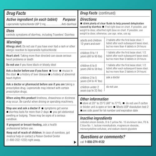 Amazon Basic Care Loperamide Hydrochloride Tablets, 2 mg, Anti-Diarrheal, 24 Count (Pack of 1) — view 4