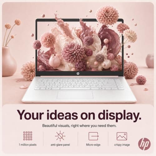 HP Business and Home Laptop, 8GB RAM, Intel Processor, Microsoft Office 365 1 Year, 64GB SSD, Windows 11 Home | No Mouse, Fast Response, Long Battery Life, Sleek, Rose Gold Laptop — view 2