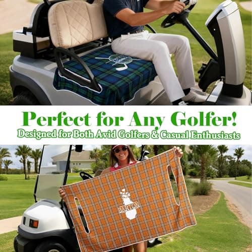 UIDMEN Personalized Golf Cart Seat Cover, Custom Name Initial or Logo, Golf Course Accessories, 51" × 31.5", Universal Fit for 2-Seat Carts, Gifts for Golf Enthusiast, Dad, Husband — view 4