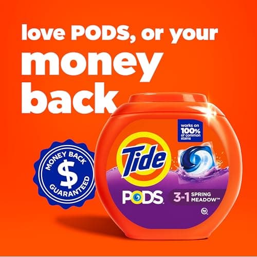 Tide PODS laundry detergent pacs, 3-in-1 Stain Remover, Odor Fighter, Color Protector, 112 Count, HE compatible, Spring Meadow Scent — view 7