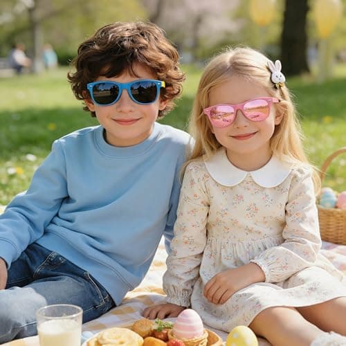 JASPIN Polarized Kids Sunglasses - Toddler Baby Sun Glasses for Girls Boys Age 3-9 with Flexible Frame UV Protection 3 Pack