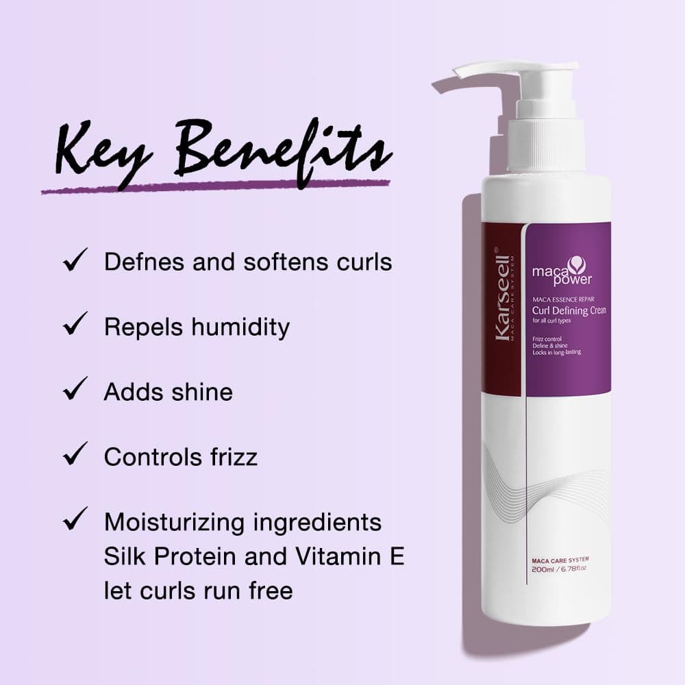Karseell Crema Definidora de Rizos 200 ml – Crema de Rizos para Cabello Rizado y Ondulado, Hidratante, Anti Encrespamiento y Fijación Flexible — view 3