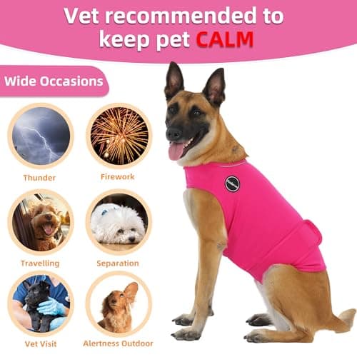 Kodervo Dog Anxiety Vest, Skin-Friendly Thunder Jacket for Dogs, Dog Calming Shirt for Thunder, Fireworks, Vet Visits and Separation - Keep Pet Calm Without Medicine, Fit for Small Medium Large Dogs — view 2