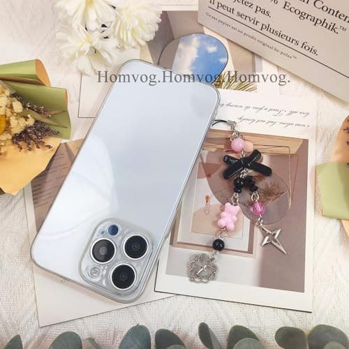 cioatu 1-4PCS Cute Phone Charms Aesthetic Y2K Cell Phone Charms Strap Strawberry Butterfly Star PhoneCharm Y2K Accessories for Bag Keychain Airpods Camera Pendants Decor (2 Bows) — view 4