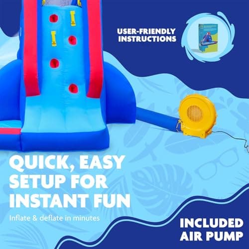 Sunny & Fun Deluxe Inflatable Water Slide Park with Climbing wall & Tunnel — view 6