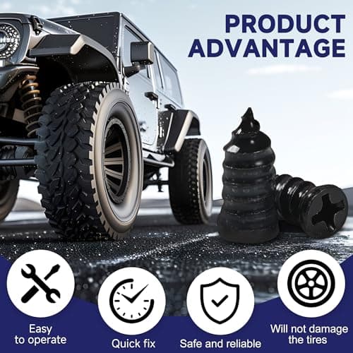30 Pcs Tire Repair Screws, Tire Patch Kit, Screw in Tire Plugs,Quick Tool Tire Plugs, Self-Service Tire Repair Rubber Nail Kit for Patching Punctures in Vacuum Tires of Cars, Motorcycles (30) — view 3