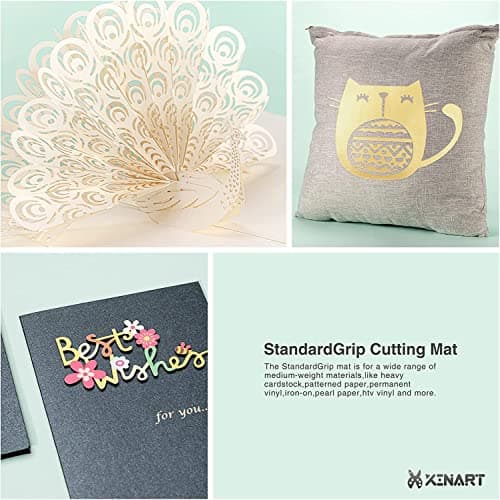 Xinart StandardGrip Cutting Mat for Cricut Maker 3/Maker/Explore 3/Air 2/Air/One(12x24 Inch, 3 Mats) Standard Adhesive Sticky Green Quilting Cricket Cutting Mats Replacement Accessories for Cricut — view 2