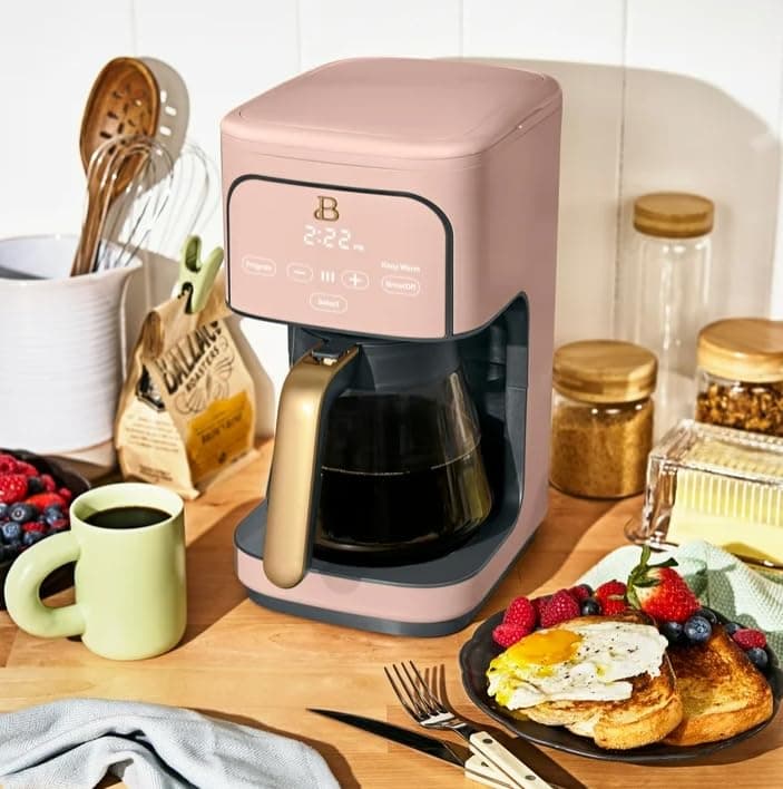 Beauti Coffee Maker 12 cup Programmable, Brewing Versatility, Advanced Programming, 1200 W, Keep Warm mode (Rose) — view 7