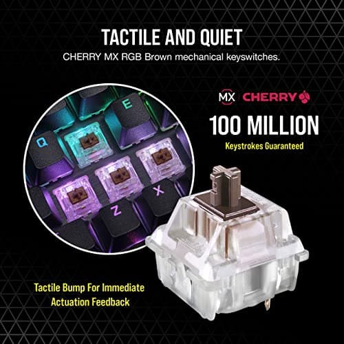 Corsair K70 RGB PRO Mechanical Wired Gaming Keyboard – Cherry MX Brown Tactile Switches – 8,000hz Hyper-Polling – PBT Double-Shot Keycaps – iCUE Compatible – PC, Mac, Xbox – QWERTY NA – Black — view 4