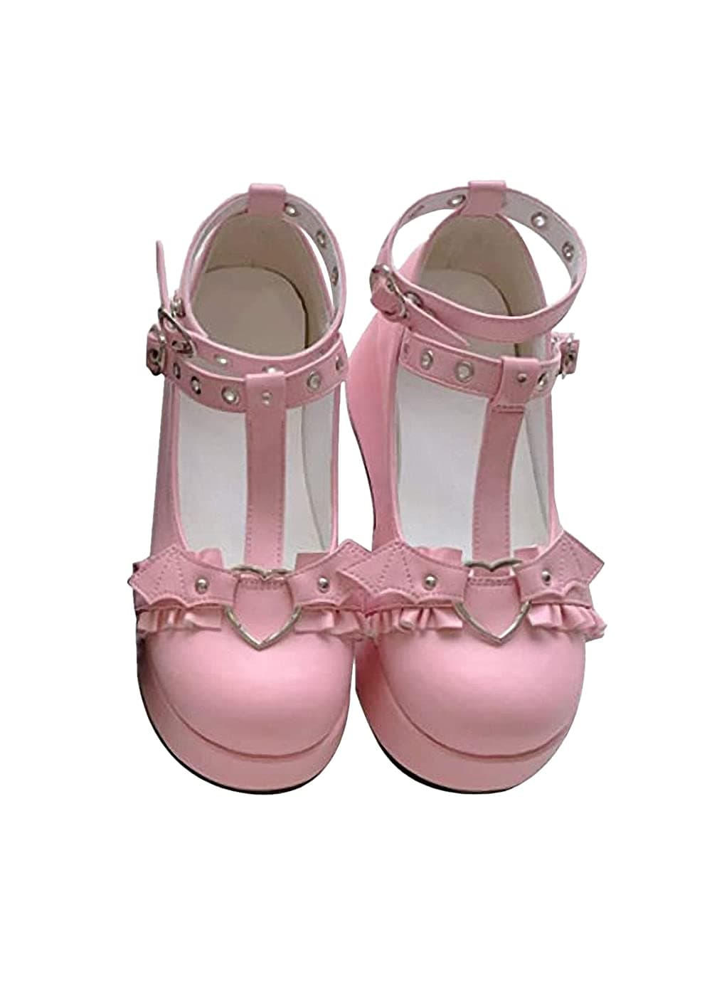 Womens Platform Mary Janes Shoes Sweet Toe Ankle Lolita Gothic Pumps Chunky Patent Leather — view 12