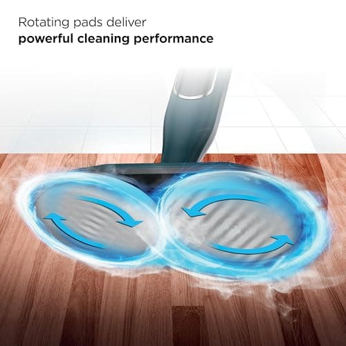 Shark Steam & Scrub All-in-One Scrubbing and Sanitizing Hard Floor Steam Mop, 2 Steam Modes, 2 Dirt Grip Soft Scrub Pads Included, XL Removable Water Tank, Swivel Steering, Teal, S8002BRN