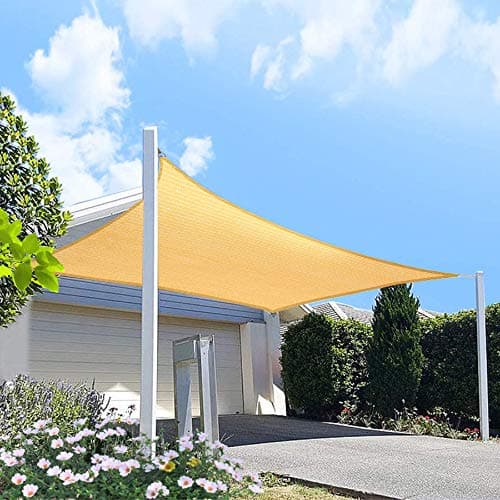 HOMA 5' x 10' Sand Rectangle Sun Shade Sail Canopy, 95% UV Blockage Awning Shelter Fabric Cloth Screen for Patio Outdoor Backyard - Heavy Duty Commercial Grade (Custom Size - Made in USA)