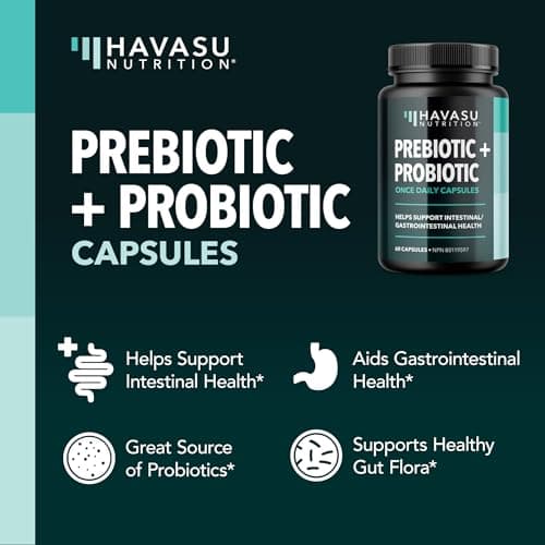Prebiotics and Probiotics in One | Bloating Relief & Gut Health for Adults | Probiotics Women & Men with 20 Billion CFU for Digestive Health Support | Made in Canada, Vegetarian & Non-GMO | 60 Ct — view 2