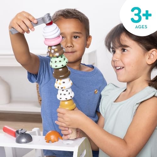 Melissa & Doug Wooden Scoop & Serve Ice Cream Counter, Pretend Play Store, 28 Toy Food & Play Kitchen Accessories, Preschool Toys for Girls & Boys 3+ — view 5