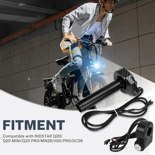 BEAROLNE Full Twist Throttle with Key Ignition for Ridstar Q20 Surron Throttle for Ridstar Tamobyke Waterproof Ebike Throttle KIt for Electric Dirt Bike Scooter Mountain Bike (Carbon Style) — view 2