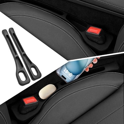 2PCS Upgrade Car Seat Gap Filler Organizer,Car Gap Filler Organizer with Storage Space for Filling Gaps & Storing Items,Versatile Car Accessories Gap Filler for Car Fit Most Vehicles (Black) — view 2