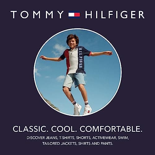 Tommy Hilfiger Boys' Short Sleeve Solid Crew Neck T-Shirt, Soft, Comfortable, Relaxed Fit, Flag Amazonite, 14-16 — view 4