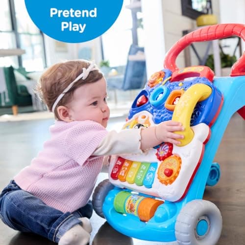 VTech Sit-to-Stand Learning Walker (Frustration Free Packaging - English Version), Blue — view 3
