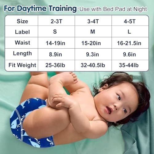 Upairy Training Pants for Boys Girls,Toddler Potty Training Underwear,Leakproof Reusable Kid Confident Panties,Children's Potty Underwear 100% Cotton for 2T-6T(10PCS,M) — view 2