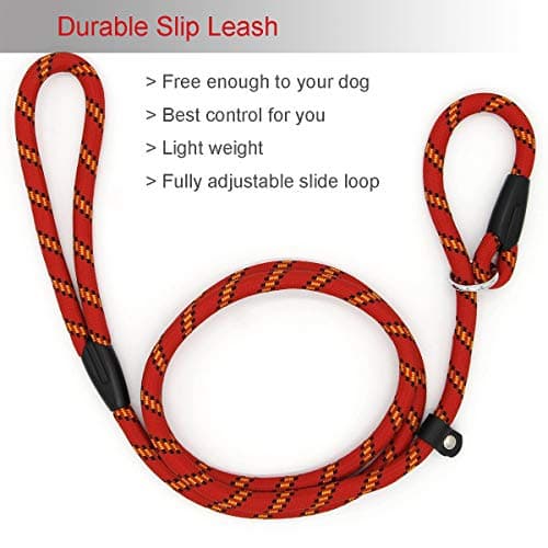 Red Brand 5 FT Adjustable Nylon Dog Rope Leash for Small Medium Dogs 10-80 lb Walking — view 5