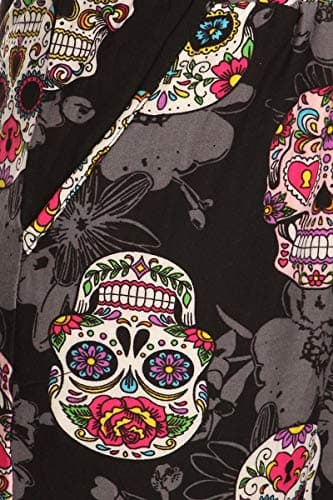 Leggings Depot Women's Popular Print High Waist Premium Jogger Track Pants(S-3X) BAT1, Locked Skull, X-Large — view 3