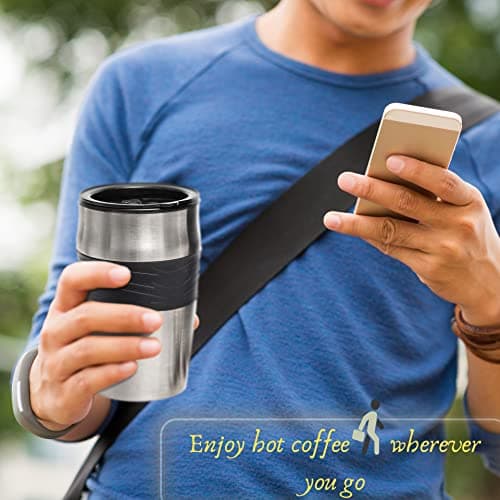 Mixpresso Black Personal Single Serve Coffee Maker with 14oz Travel Mug, Drip Small Coffee Maker with Auto Shut Off, Reusable Filter, Works with Ground Coffee Only – Not for K-Cup Pods — view 8