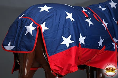 American Flag 80 in HILASON 1200D Winter Waterproof Poly Horse Turnout Blanket Belly Wrap — view 5