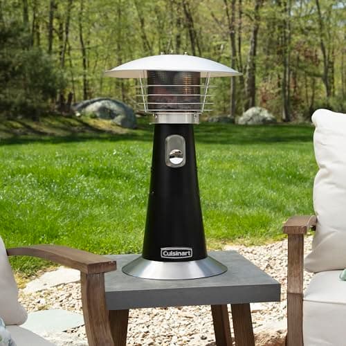 Cuisinart Portable Tabletop Patio Heater, 11,000 BTU Outdoor Propane Heater with Safety Tilt Switch and Adjustable Heat, Burner Screen Guard, 30 sq. Foot Heat Range, Black — view 7