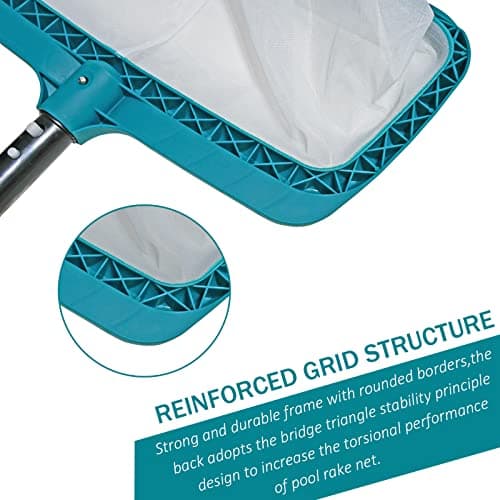 POOLWHALE Professional Pool Skimmer Net, Heavy Duty Swimming Leaf Rake Cleaning Tool with Deep Fine Nylon Mesh Net Bag - Fast Cleaning,Easy Scoop Edge,Debris Pickup Removal (No Pole) — view 3