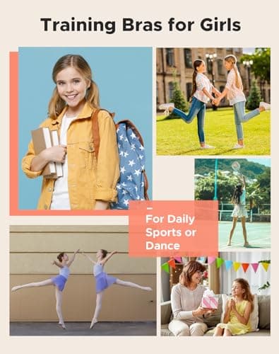 INNERSY Training Bras for Girls Wireless Comfortable Cotton Sports Bra 3 Packs(Large,Classic Trio) — view 3