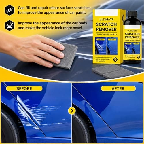 2Pcs Scratch Remover, 3.53 Fl Oz Plastic Polish Scratchs Removers, Professional Grade Car Scratch Repair Remover, All Paint Colors Polishing Kit, Quick Repair Scratches and Restore Shine
