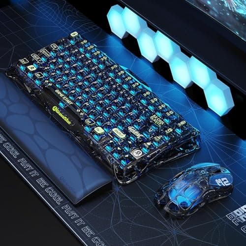 GravaStar Mercury M2 Wireless Gaming Mouse with 26,000 DPI, PAW3395DM Sensor -79g Lightweight Hollowed-Out Design -5 Programmable Buttons -5 Dynamic Lightsync RGB - Transparent Black — view 2