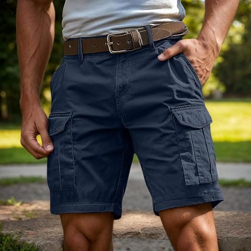 Cargo Shorts for Men 2026 Stretch Cotton Elastic Waist Work Short Summer Outdoor Relaxed Fit Golf Hiking Shorts with Pockets — view 2