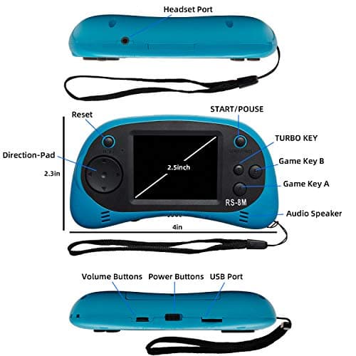 Kids Handheld Portable Video Game Player with 200 Games - 16 Bit 2.5 Inch Screen Mini Retro Electronic Machine for Boys Girls — view 2