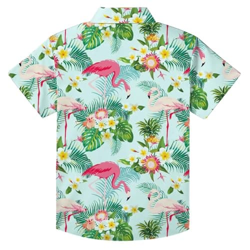 QAUN Hawaiian Shirt for Kids Boys Hawaiian Shirts Summer Button Down Shirt Cusual Tops 5-14 Years — view 2