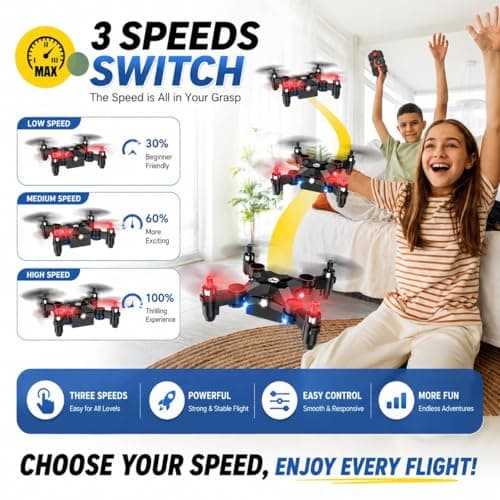 Holy Stone HS190 Foldable Mini Nano RC Drone for Kids Gift Portable Pocket Quadcopter with Altitude Hold 3D Flips and Headless Mode Easy to Fly for Beginners — view 2