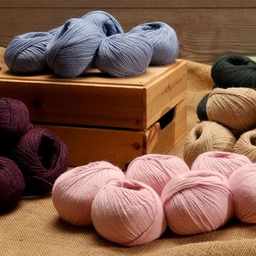100% Baby Alpaca Yarn Wool Set of 6 Skeins (300 Grams) DK Weight - Made in Peru - Heavenly Soft and Perfect for Knitting and Crocheting (Alabaster White, DK - 6 Skeins)