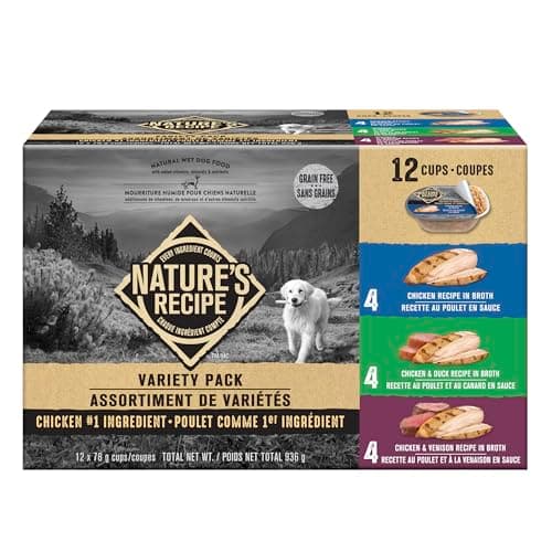 Nature’s Recipe Chicken, Chicken & Duck, Chicken & Venison Wet Dog Food Variety Pack 936 g 12 pk
