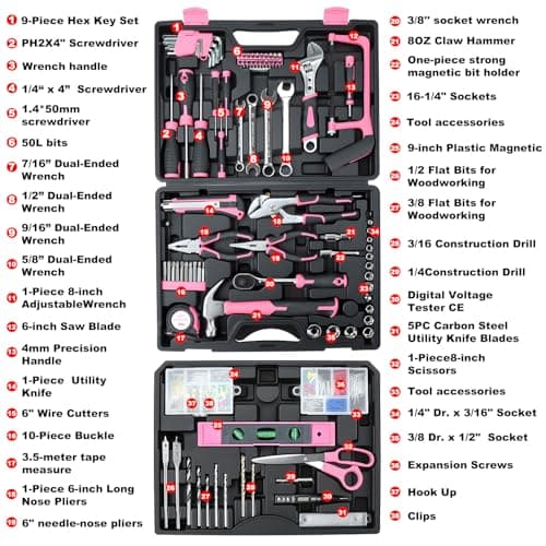 Tool Set- 412 Piece Home Repair/Auto Tool Kit, Storage Organizer with Drawers, Toolbox Storage Case for Women & Men, Perfect for Homeowner, Diyer, Handyman, DIY — view 2