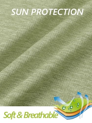 MAGCOMSEN Women Sun Shirt Long Sleeve Rash Guard Quick Dry Tops Quarter Zip Pullover Hiking Workout Running Athletic Shirts Wheat Green M — view 5
