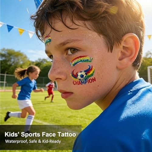 World Cup 2026 Soccer Temporary Tattoos 11 Sheets, Waterproof with Canadian Flag Face Stickers for kids adult, Soccer Fans Makeup World Cup 2026 Merchandise for Game Day, Sports Party Decorations