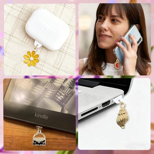 6PCS Shell Dust Plug Charm,Compatible with Kindle Type C Charging Ports — view 3