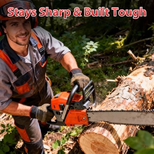 PBUO 16 Inch Chainsaw Chain Replacement, 3/8" LP Pitch .043" Gauge 55 Drive Links, Fits Stihl MS170, MS171, MS180c, Semi-Chisel Low-Kickback Design, 3 Pack | P-Series — view 4