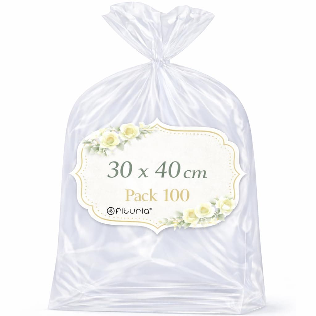 Ofituria Bolsas Celofán Transparente 10 x 15 cm, Bolsas Transparentes para Chuches y Regalos – Bolsas Plastico Transparente para Cumpleaños Infantiles, Galletas y Detalles, 1 Pack (100 Bolsas) — view 16