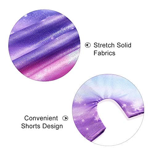 Kidsparadisy Girls Leotards for Gymnastics Outfits Sparkle Kids Sleeveless One-Piece Colorful Dancewear Bodysuit 24-Gradual Purple 9-10Y — view 4