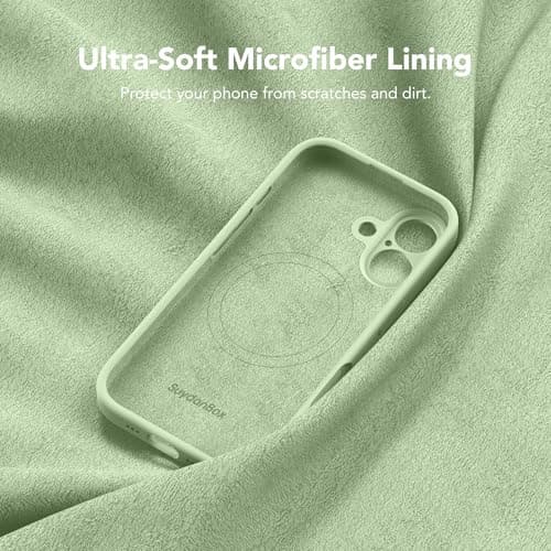SuydanBox Magnetic for iPhone 17 Case, Compatible with MagSafe, [Full Camera Protection][Screen Protector] Silicone Shockproof Protective Phone Case for iPhone 17 6.3", Matcha — view 4