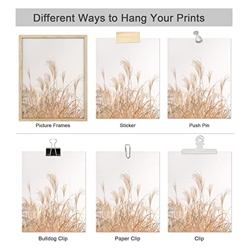 SIGNWIN Poster Bathroom Decor 8"x10"x 4, Wall Art Room Decor Multicolor for Living Room, Bedroom, Office White Pampas Grass Beach Ocean Shore Horizon Nature Wilderness Realism Landscape Colorful — view 4