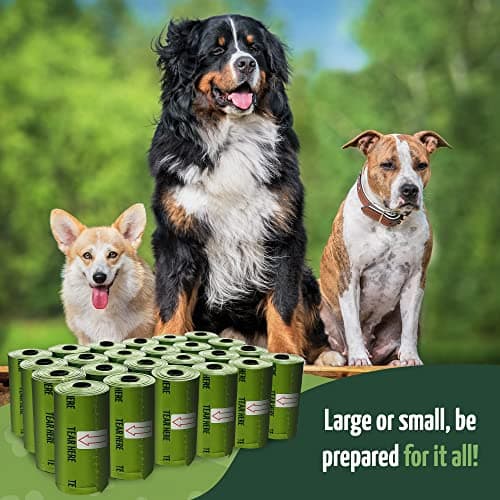 Reli. Biodegradable Dog Poop Bags w/Holder (1200 Count - 80 Rolls Bulk) | Leash Clip Dispenser | 9x13" Large Dog Bags for Poop | Green Eco-Friendly Oxobiodegradable Waste Disposal Refills (Unscented) — view 4